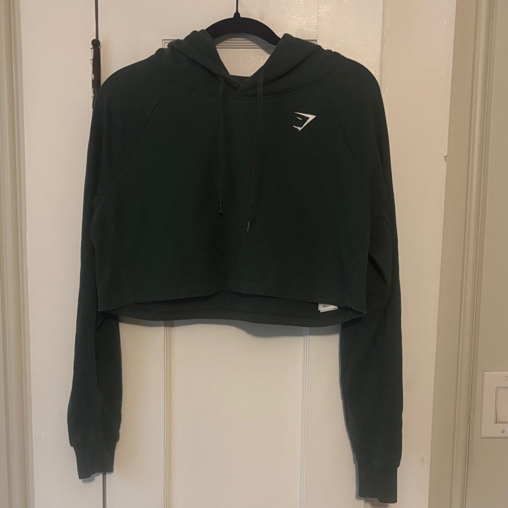 Gymshark Dark Green Cropped Hoodie